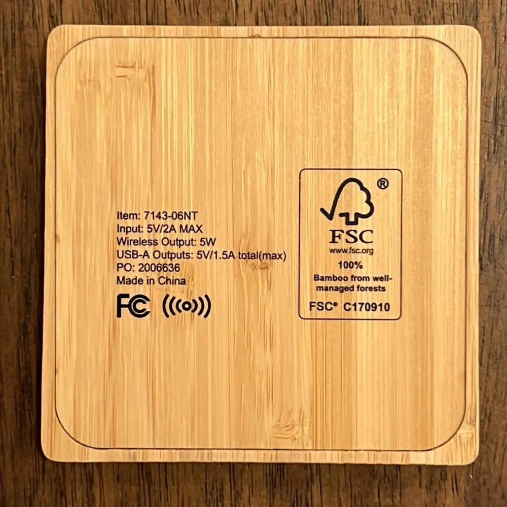 Bamboo Wireless Charging Pad